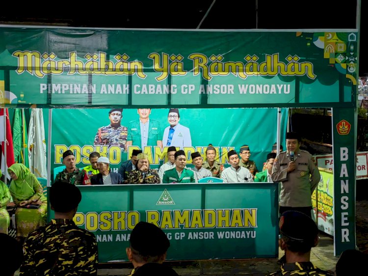 Polsek Wonoayu Hadiri Pembukaan Posko Ramadhan Ansor
